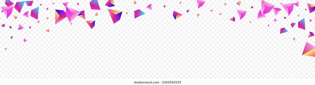 Bright Polyhedron Vector Panoramic Transparent Background. Gradient Creative Triangle Flyer. Cosmic Abstract Shapes Presentation. Unicorn Pyramid Scattered Pattern.
