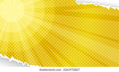 bright pop art comic background with halftone color and funny cloud vector