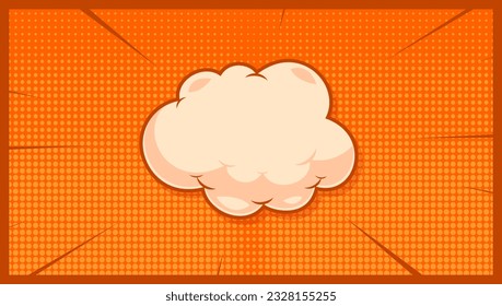 bright pop art comic background with halftone color and funny cloud vector	