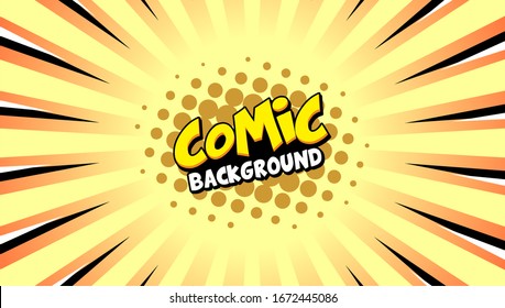 bright pop art comic cloud bubble. Funny speech bubble. Trendy Colorful retro vintage background in pop art retro comic style. Illustration easy editable 