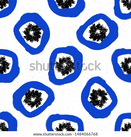 Bright Pop Art Print with Brush Strokes Background