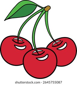 Bright Pop Art Sweet Red Cherries