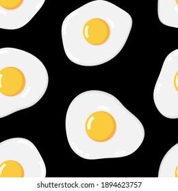 Bright pop art vector seamless pattern of fried eggs