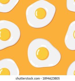 Bright pop art vector seamless pattern of fried eggs