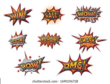 Bright pop-art syle cartoon words