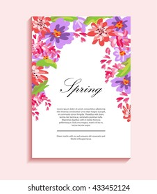 Bright poppies on a light background. Flower illustration for greeting cards, invitations. The composition of colors is suitable for printing on paper, cloth and other items.