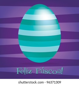 Bright Portuguese Happy Easter card in vector format.