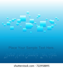 Bright positive blue background.  Weightlessness. Radiance. Vector illustration.
