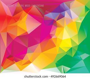 Bright positive color background abstract low poly card template