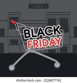 Bright postcard black friday card, vector illustration.