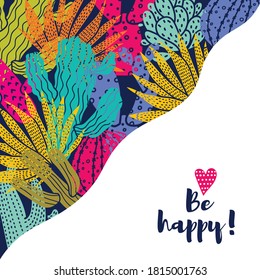 Bright postcard with decorative cacti.