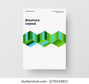 Bright postcard design vector illustration. Unique geometric tiles company brochure template.