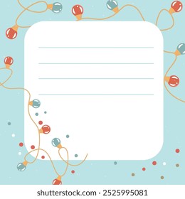 bright postcard with a multicolored garland