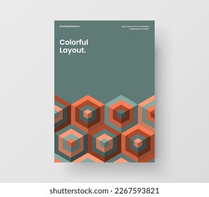 Ilustración vectorial de diseño de póster brillante A4. Diseño de postales de patrones geométricos frescos.