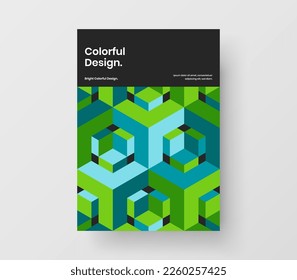 Bright poster A4 vector design layout. Abstract geometric tiles booklet concept.