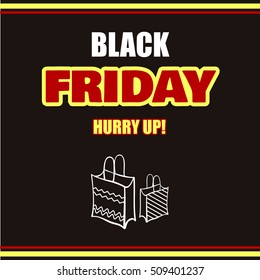 Bright poster for black Friday. Vector illustration.