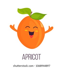 Bright poster with cute laughing apricot.