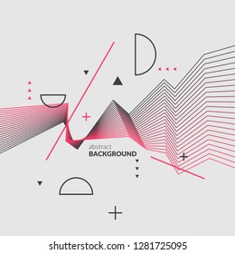 Bright poster with dynamic lines. Vector illustration minimal flat style