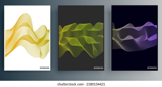 Bright poster with dynamic waves. Minimal design for flyer, poster, brochure cover, background, wallpaper, typography or other printing products. Vector illustration
