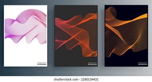 Bright poster with dynamic waves. Minimal design for flyer, poster, brochure cover, background, wallpaper, typography or other printing products. Vector illustration