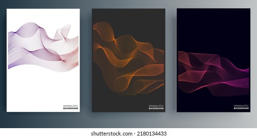 Bright poster with dynamic waves. Minimal design for flyer, poster, brochure cover, background, wallpaper, typography or other printing products. Vector illustration