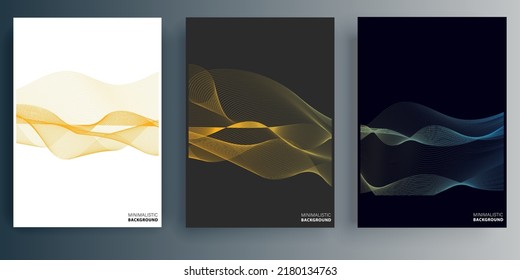 Bright poster with dynamic waves. Minimal design for flyer, poster, brochure cover, background, wallpaper, typography or other printing products. Vector illustration