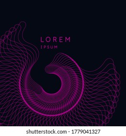 Bright poster with dynamic waves. Modern vector illustration.