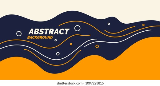 Bright poster with dynamic waves. Vector illustration minimal flat style Bright poster with dynamic waves. Vector illustration minimal flat style