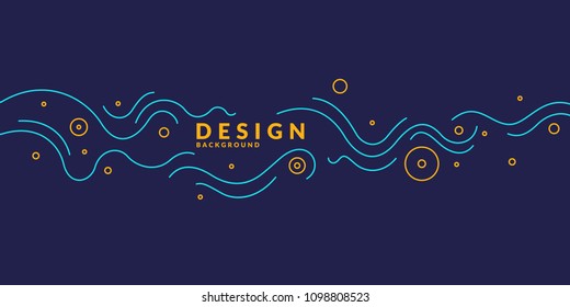 Bright poster with dynamic waves. Vector illustration minimal flat style