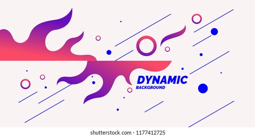 Bright poster with dynamic waves. Vector illustration in minimal flat style