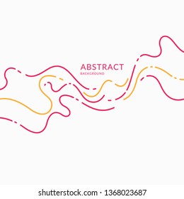 Bright poster with dynamic waves. Vector illustration minimal flat style