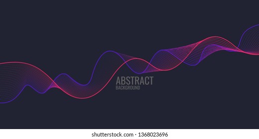 Bright poster with dynamic waves. Vector illustration minimal flat style