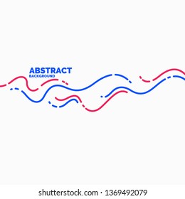 Bright poster with dynamic waves. Vector illustration minimal flat style