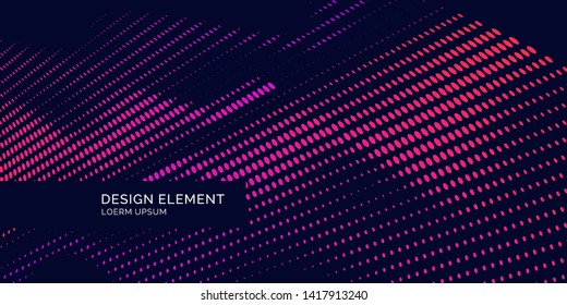 Bright poster with dynamic waves. Vector illustration minimal flat style