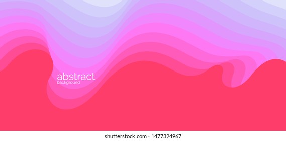 Bright poster with dynamic waves. Vector illustration in minimal flat style