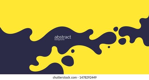 Bright poster with dynamic waves. Vector illustration in minimal flat style. Abstract background.