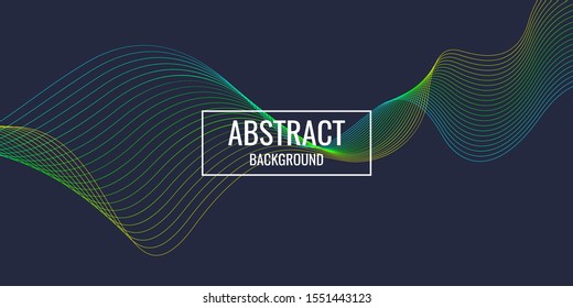Bright poster with dynamic waves. Vector illustration minimal flat style