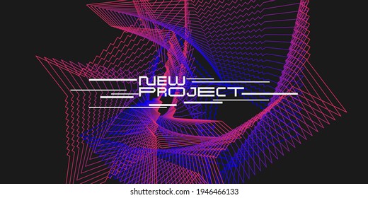 Bright poster with dynamic waves. Vector illustration.