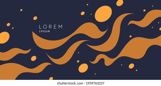 Bright poster with dynamic waves. Vector illustration in minimal flat style