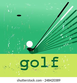 bright poster illustration of the sport of golf