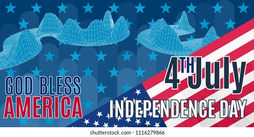 A bright poster on the seal of Independence Day America. on holiday stock vector image