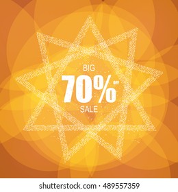 Bright poster with a promotional discount offer in the fall. Vector illustration