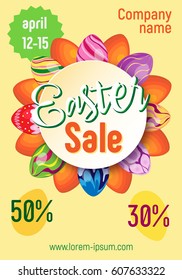 Bright poster for sale on Easter holiday
