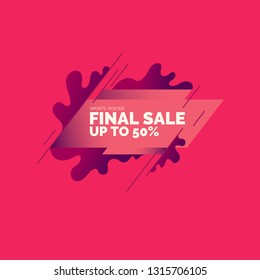 Bright poster Sale with splashes. Vector illustration in flat style.