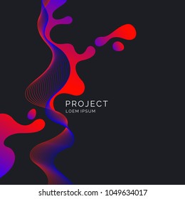 Bright poster with splatter. Vector illustration minimal flat style