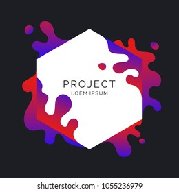 Bright poster with splatter. Vector illustration minimal flat style