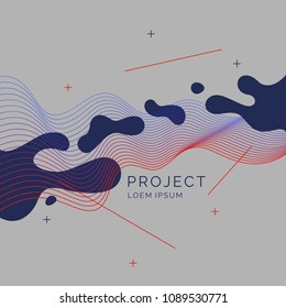 Bright poster with splatter. Vector illustration minimal flat style