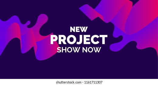Bright poster with splatter. Vector illustration minimal flat style