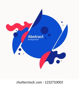 Bright poster with splatter. Vector illustration minimal flat style