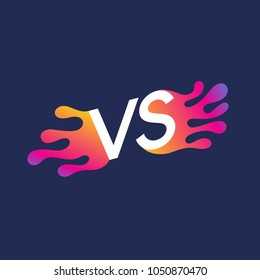 Bright poster symbols of confrontation VS. Vector illustration on dark background with a trendy minimalist style.